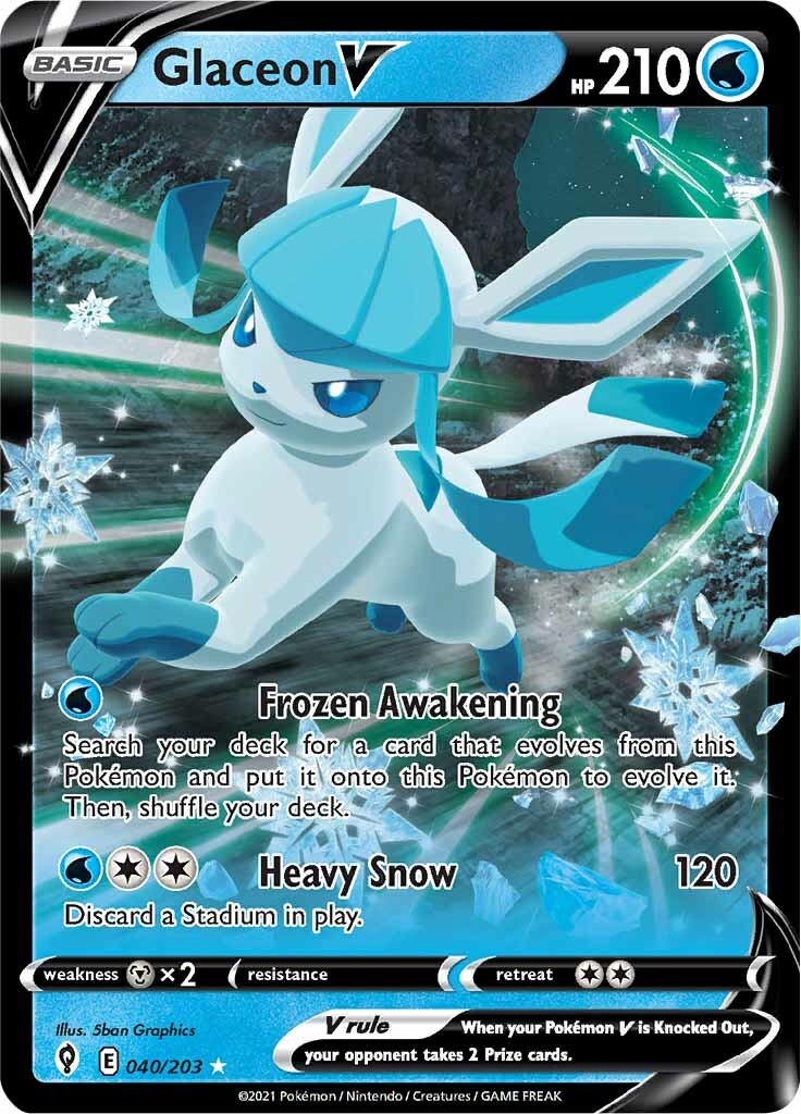 Glaceon V (040/203) [Sword & Shield: Evolving Skies] | North Game Den