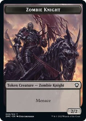 Zombie Knight // Knight Double-sided Token [Dominaria United Commander Tokens] | North Game Den