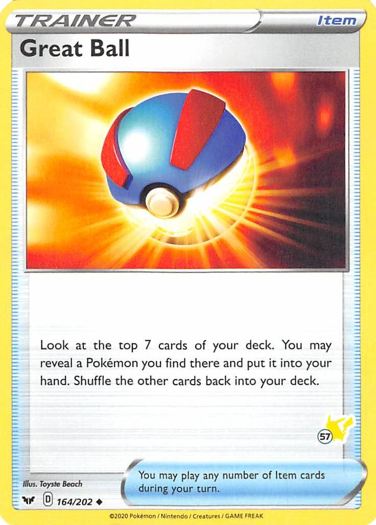 Great Ball (164/202) (Pikachu Stamp #57) [Battle Academy 2022] | North Game Den