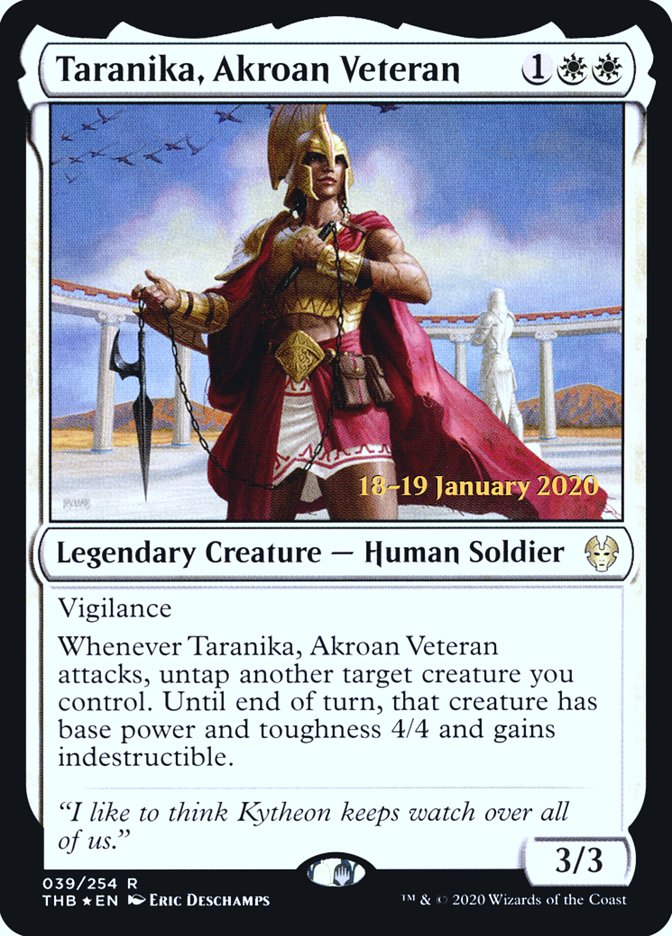 Taranika, Akroan Veteran [Theros Beyond Death Prerelease Promos] | North Game Den