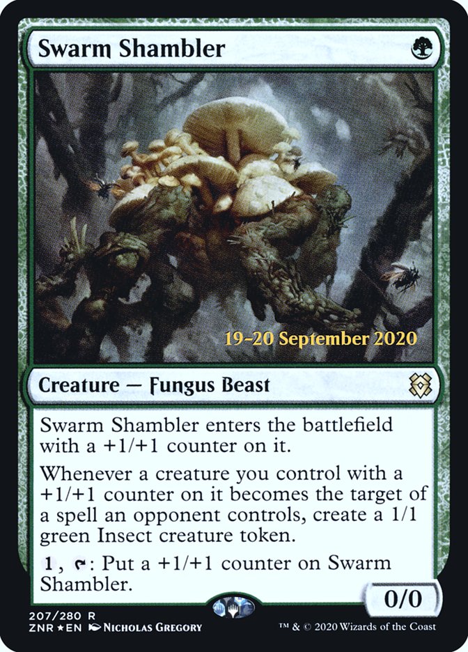 Swarm Shambler  [Zendikar Rising Prerelease Promos] | North Game Den