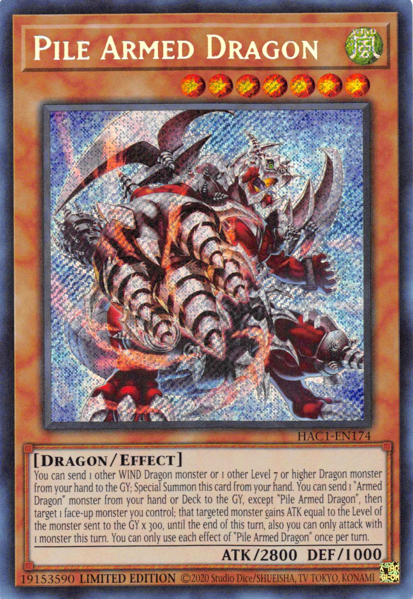 Pile Armed Dragon [HAC1-EN174] Secret Rare | North Game Den