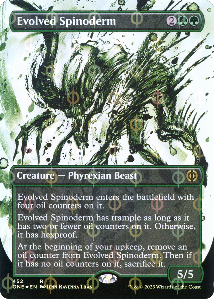 Evolved Spinoderm (Borderless Ichor Step-and-Compleat Foil) [Phyrexia: All Will Be One] | North Game Den