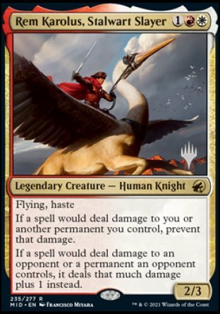 Rem Karolus, Stalwart Slayer (Promo Pack) [Innistrad: Midnight Hunt Promos] | North Game Den