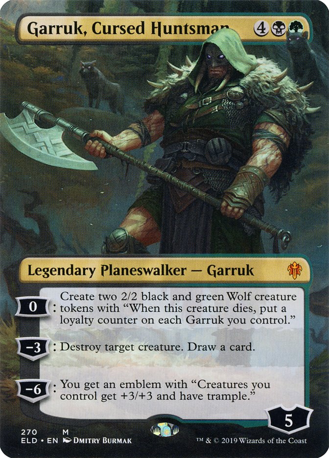 Garruk, Cursed Huntsman (Borderless) [Throne of Eldraine] | North Game Den