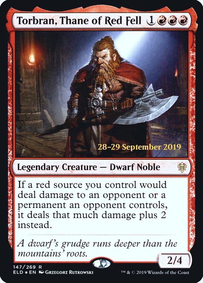 Torbran, Thane of Red Fell  [Throne of Eldraine Prerelease Promos] | North Game Den