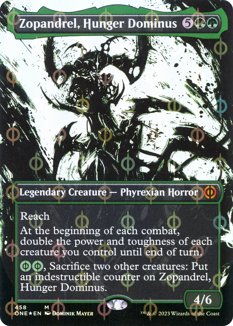 Zopandrel, Hunger Dominus (Borderless Ichor Step-and-Compleat Foil) [Phyrexia: All Will Be One] | North Game Den