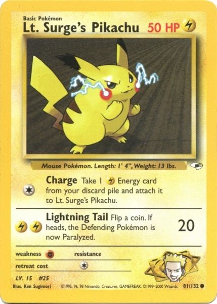 Lt. Surge's Pikachu (81/132) [Gym Heroes Unlimited] | North Game Den