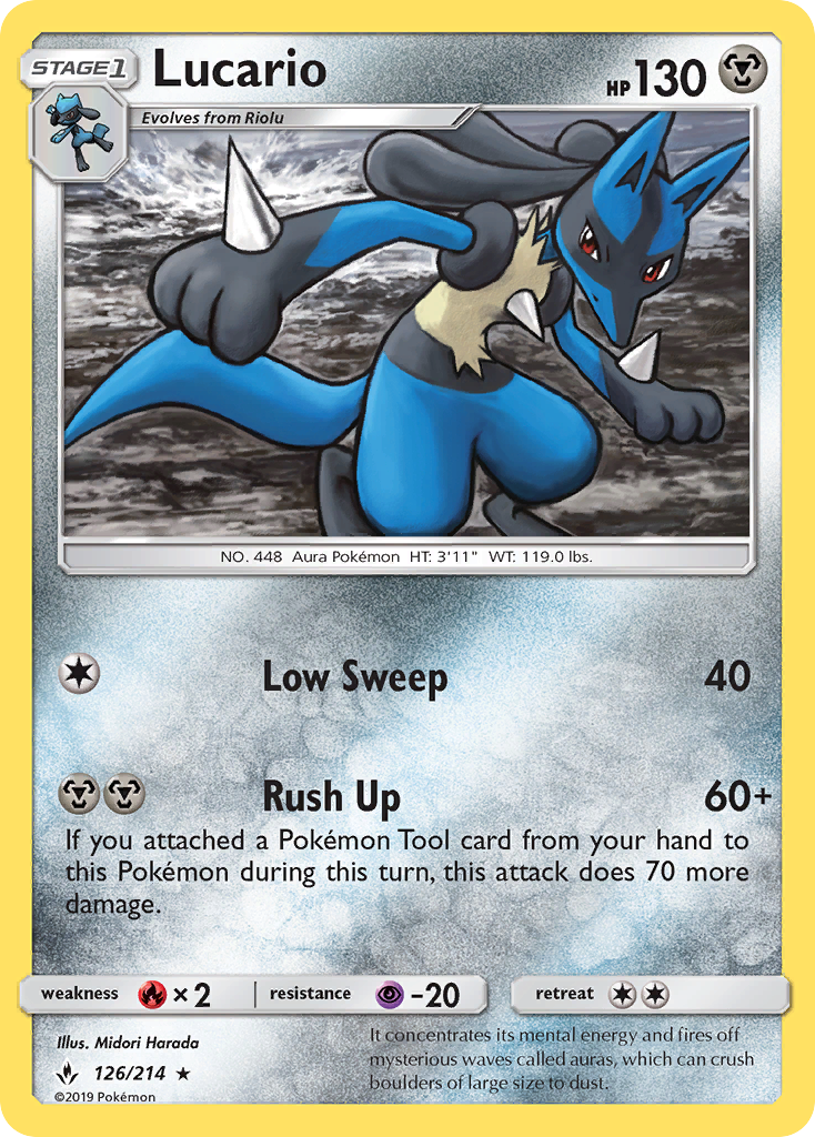 Lucario (126/214) [Sun & Moon: Unbroken Bonds] | North Game Den