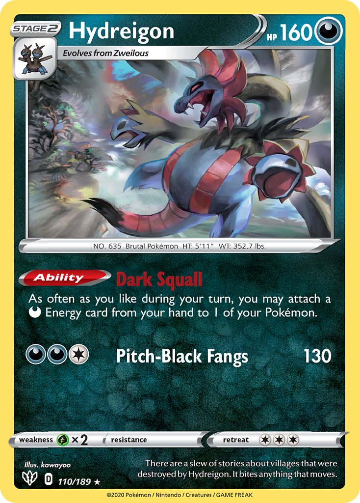 Hydreigon (110/189) [Sword & Shield: Darkness Ablaze] | North Game Den