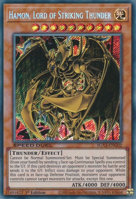 Hamon, Lord of Striking Thunder [SGX3-ENG02] Secret Rare | North Game Den