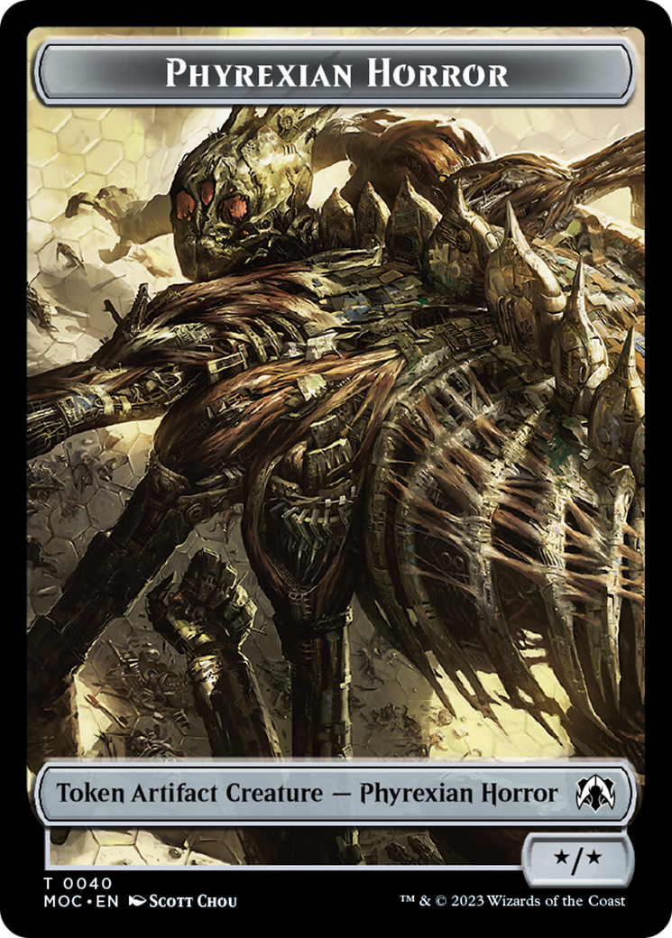 Phyrexian Golem // Phyrexian Horror Double-Sided Token [March of the Machine Commander Tokens] | North Game Den