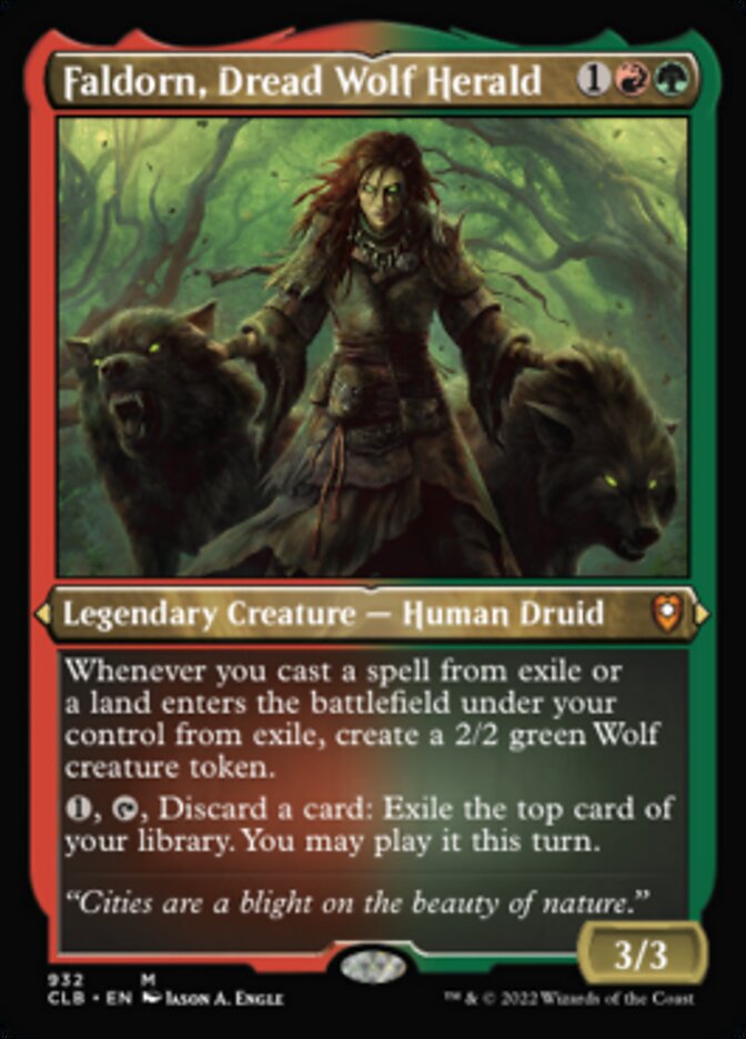 Faldorn, Dread Wolf Herald (Display Commander) (Foil Etched) [Commander Legends: Battle for Baldur's Gate] | North Game Den