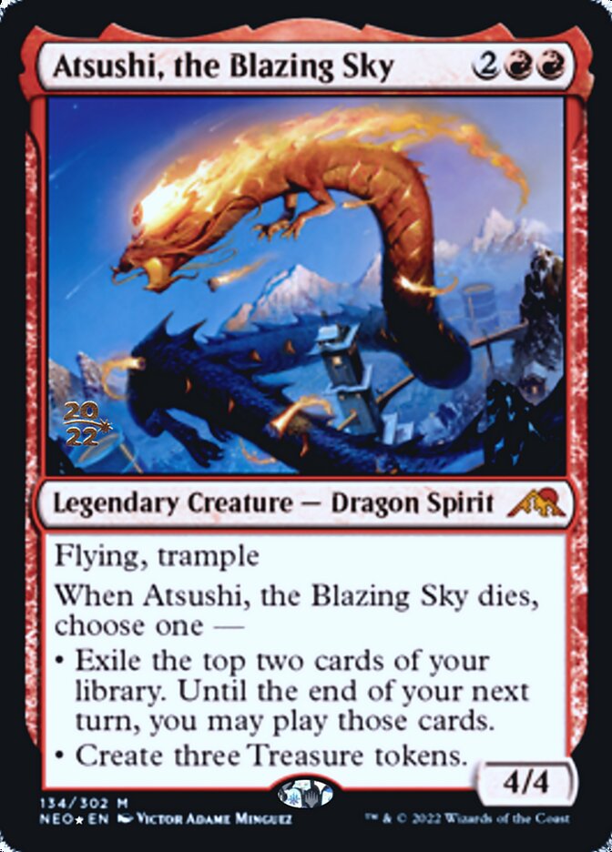 Atsushi, the Blazing Sky [Kamigawa: Neon Dynasty Prerelease Promos] | North Game Den