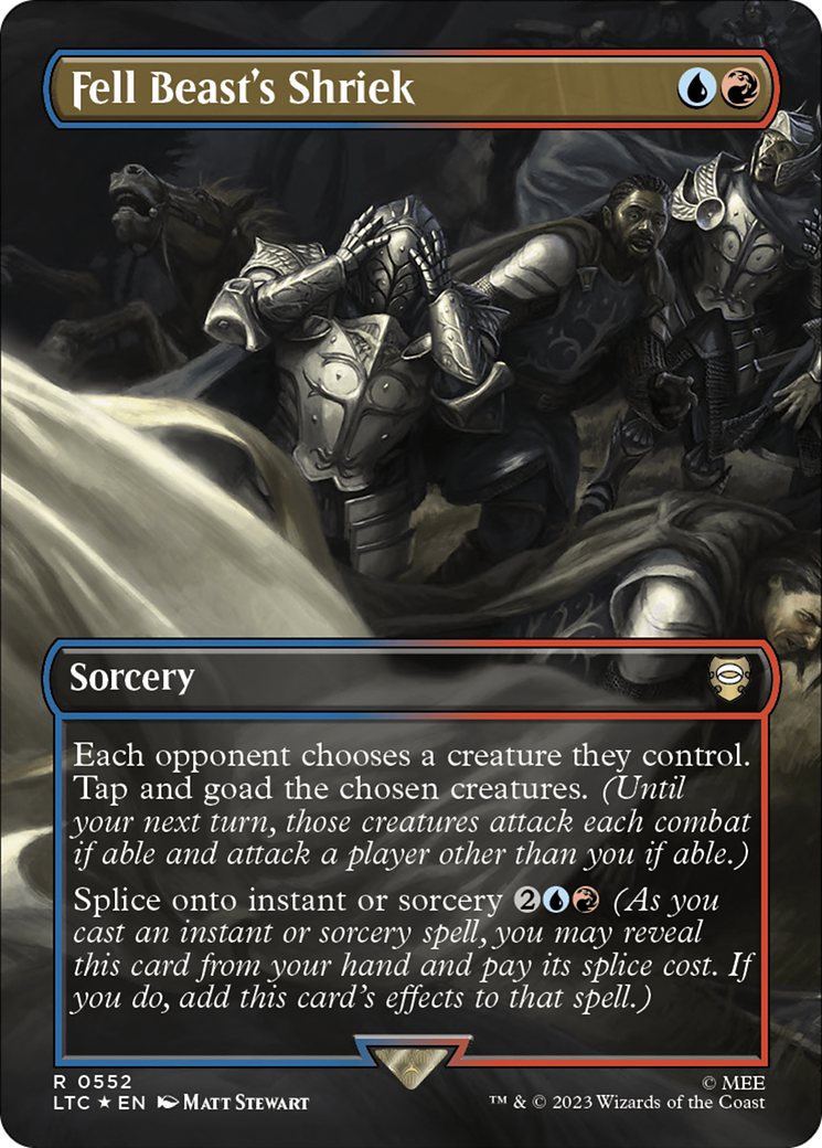 Fell Beast's Shriek (Borderless) (Surge Foil) [The Lord of the Rings: Tales of Middle-Earth Commander] | North Game Den