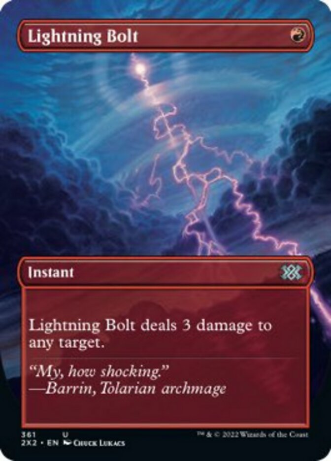 Lightning Bolt (Borderless Alternate Art) [Double Masters 2022] | North Game Den