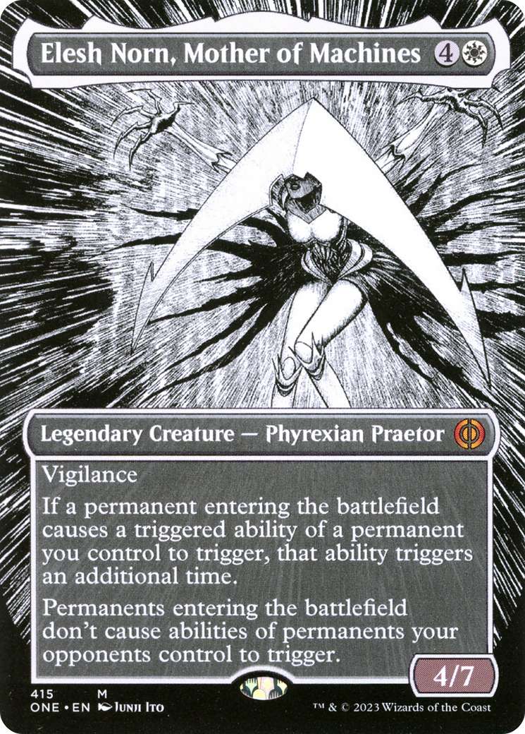 Elesh Norn, Mother of Machines (Borderless Manga) [Phyrexia: All Will Be One] | North Game Den