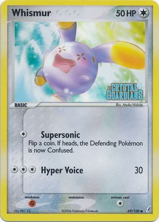 Whismur (69/100) (Stamped) [EX: Crystal Guardians] | North Game Den