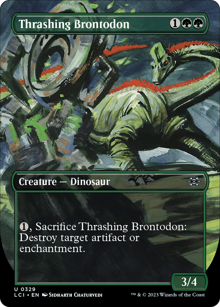 Thrashing Brontodon (Borderless) [The Lost Caverns of Ixalan] | North Game Den