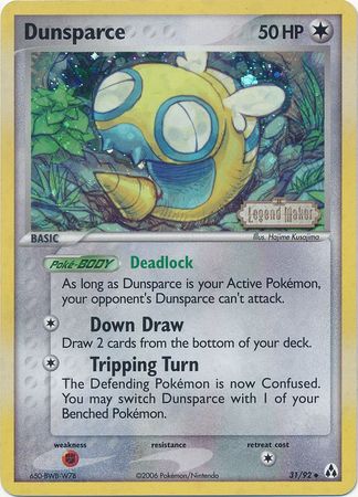 Dunsparce (31/92) (Stamped) [EX: Legend Maker] | North Game Den