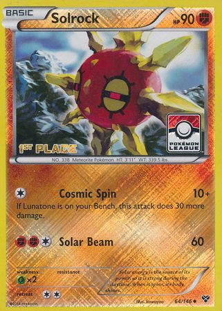 Solrock (64/146) (1st Place League Challenge Promo) [XY: Base Set] | North Game Den