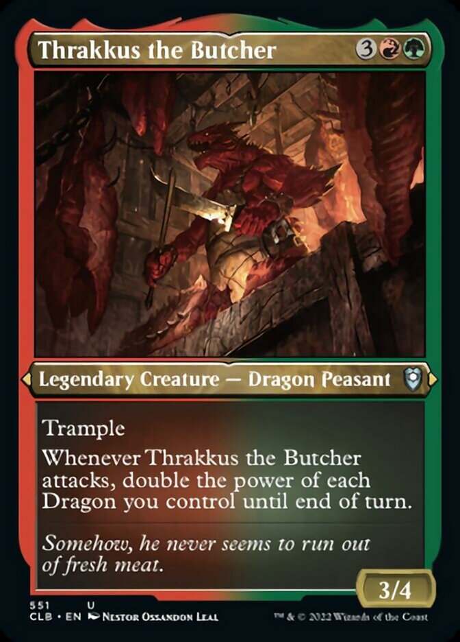 Thrakkus the Butcher (Foil Etched) [Commander Legends: Battle for Baldur's Gate] | North Game Den