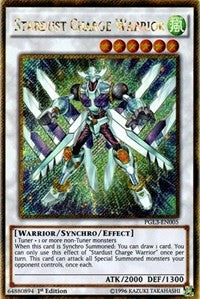 Stardust Charge Warrior [PGL3-EN005] Gold Secret Rare | North Game Den