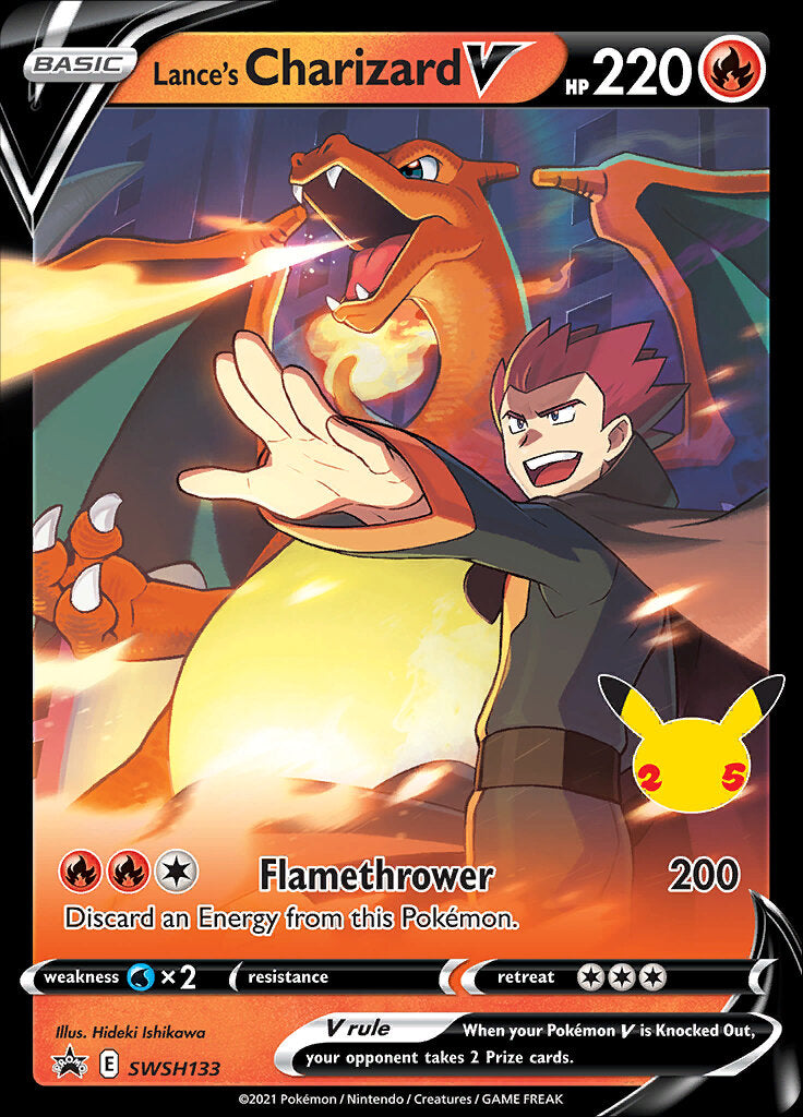 Lance's Charizard V (SWSH133) (Celebrations) [Sword & Shield: Black Star Promos] | North Game Den