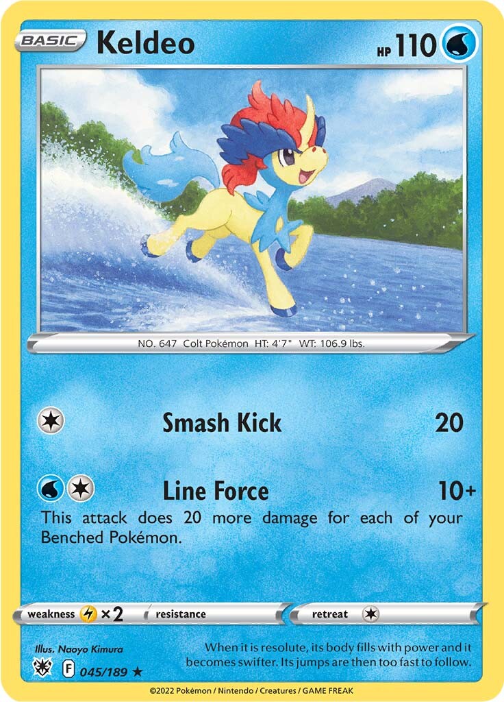 Keldeo (045/189) (Theme Deck Exclusive) [Sword & Shield: Astral Radiance] | North Game Den