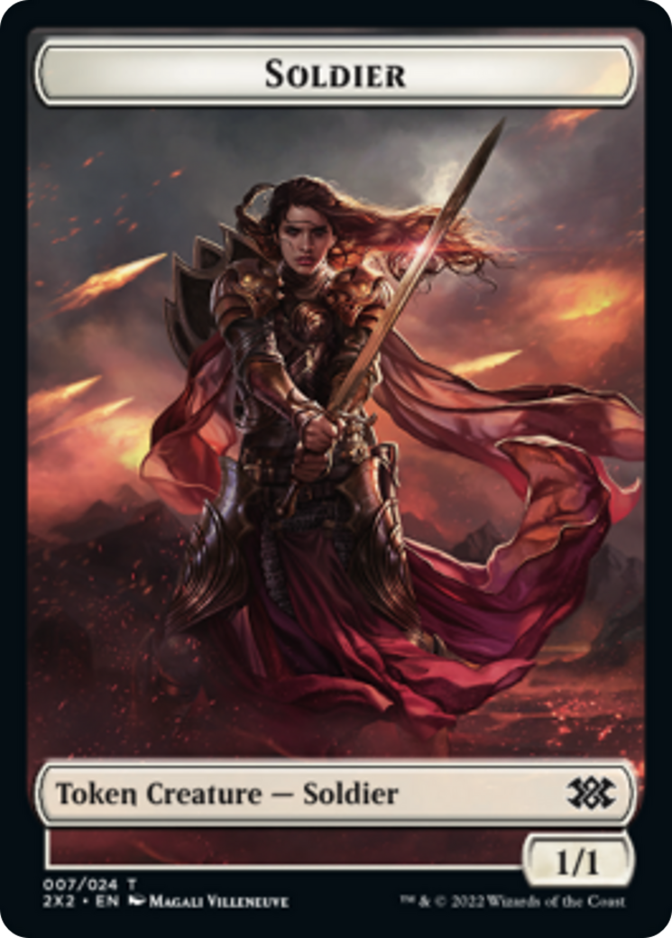 Worm // Soldier Double-sided Token [Double Masters 2022 Tokens] | North Game Den