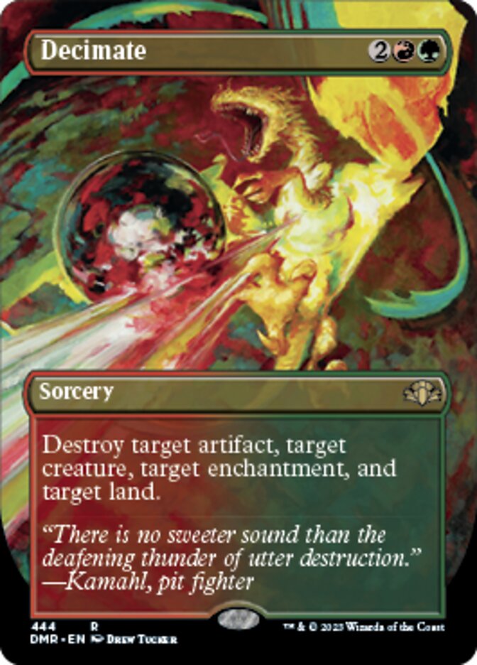 Decimate (Borderless Alternate Art) [Dominaria Remastered] | North Game Den