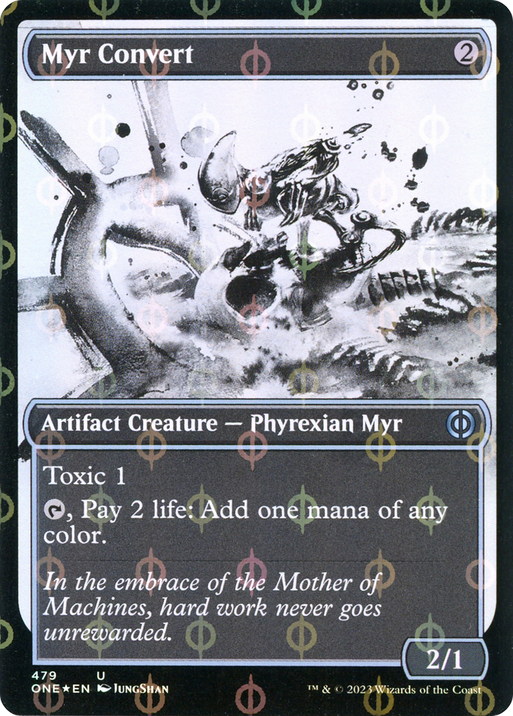 Myr Convert (Showcase Ichor Step-and-Compleat Foil) [Phyrexia: All Will Be One] | North Game Den