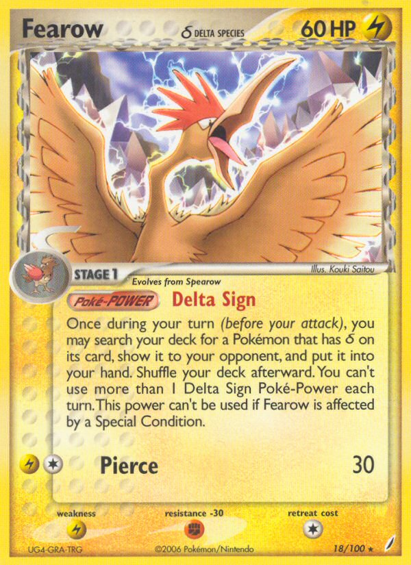 Fearow (18/100) (Delta Species) [EX: Crystal Guardians] | North Game Den