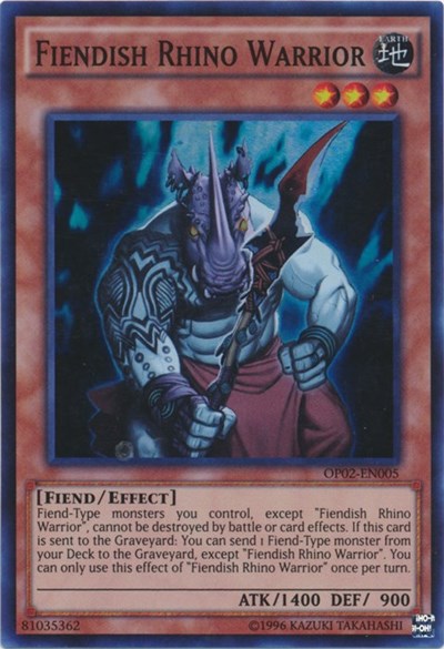 Fiendish Rhino Warrior [OP02-EN005] Super Rare | North Game Den