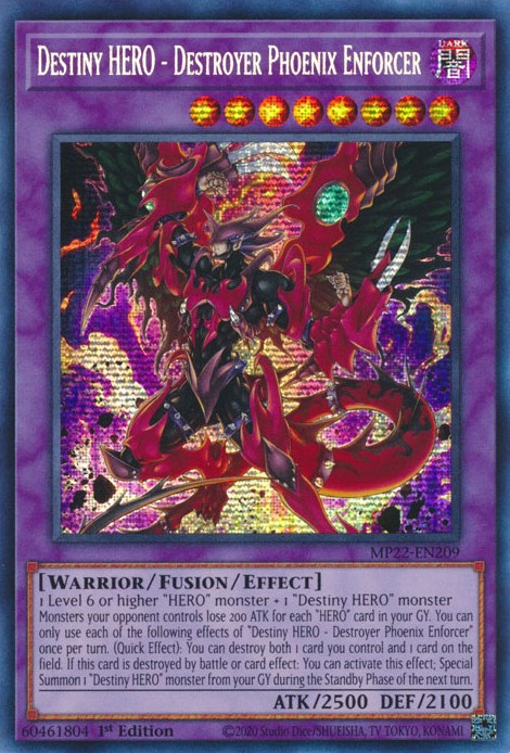 Destiny HERO - Destroyer Phoenix Enforcer [MP22-EN209] Prismatic Secret Rare | North Game Den