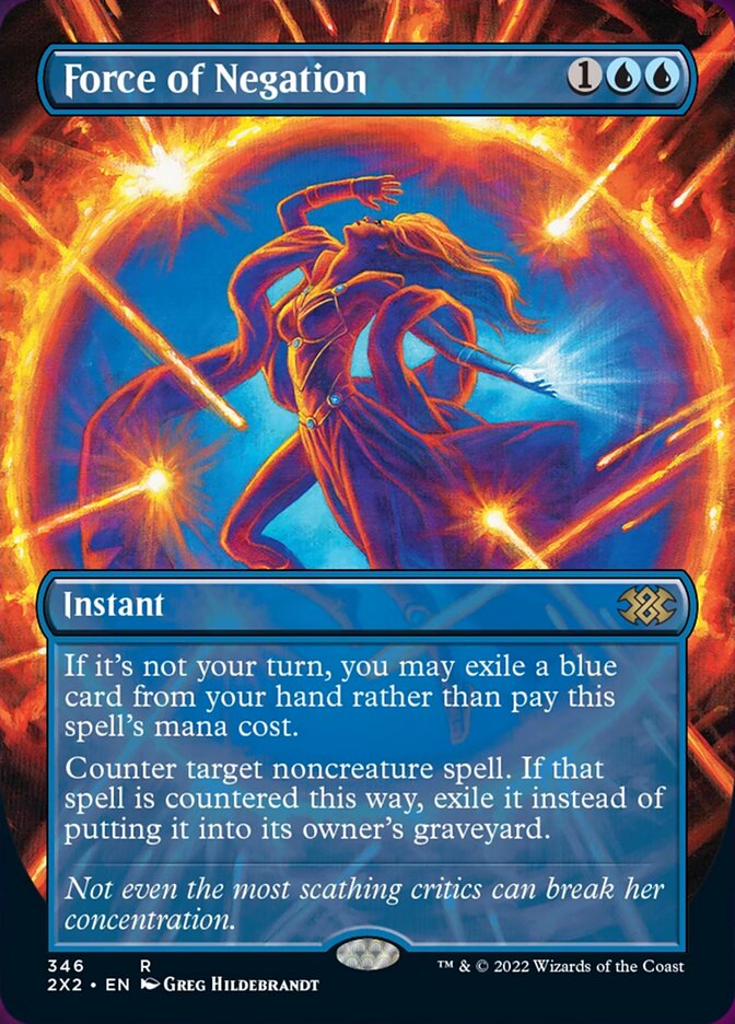 Force of Negation (Borderless Alternate Art) [Double Masters 2022] | North Game Den