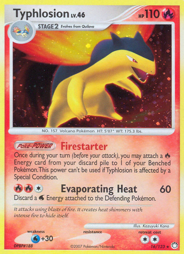 Typhlosion (16/123) [Diamond & Pearl: Mysterious Treasures] | North Game Den