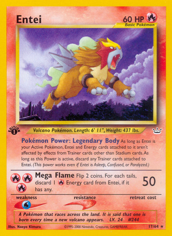 Entei (17/64) [Neo Revelation 1st Edition] | North Game Den
