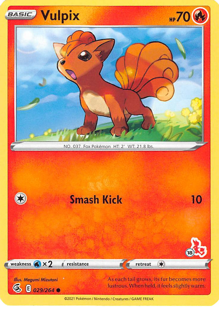 Vulpix (029/264) (Cinderace Stamp #18) [Battle Academy 2022] | North Game Den