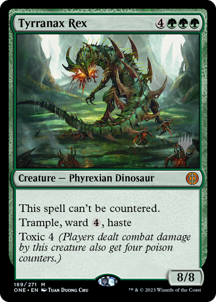 Tyrranax Rex (Promo Pack) [Phyrexia: All Will Be One Promos] | North Game Den