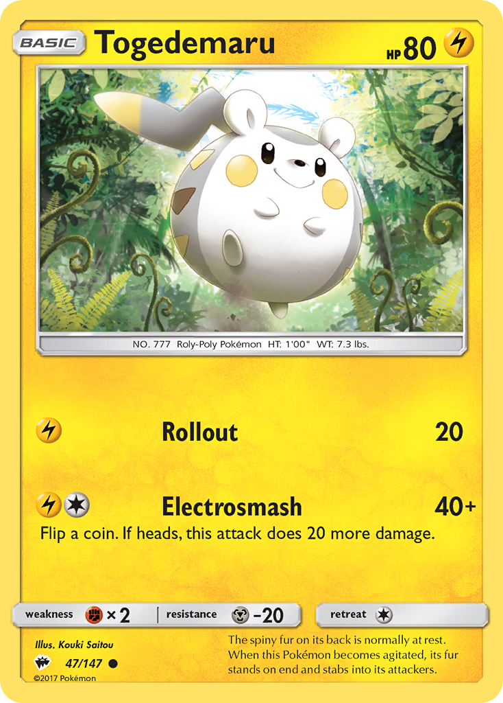 Togedemaru (47/147) [Sun & Moon: Burning Shadows] | North Game Den