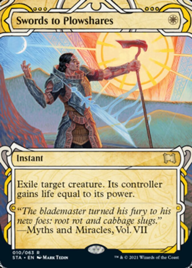 Swords to Plowshares (Etched Foil) [Strixhaven Mystical Archive] | North Game Den
