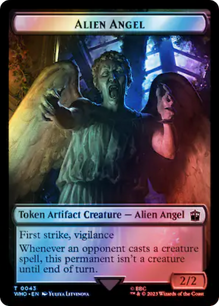 Alien Angel // Clue (0055) Double-Sided Token (Surge Foil) [Doctor Who Tokens] | North Game Den