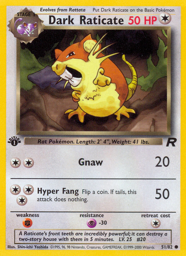 Dark Raticate (51/82) [Team Rocket 1st Edition] | North Game Den