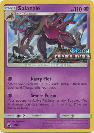 Salazzle (SM73) (Staff Prerelease Promo) [Sun & Moon: Black Star Promos] | North Game Den