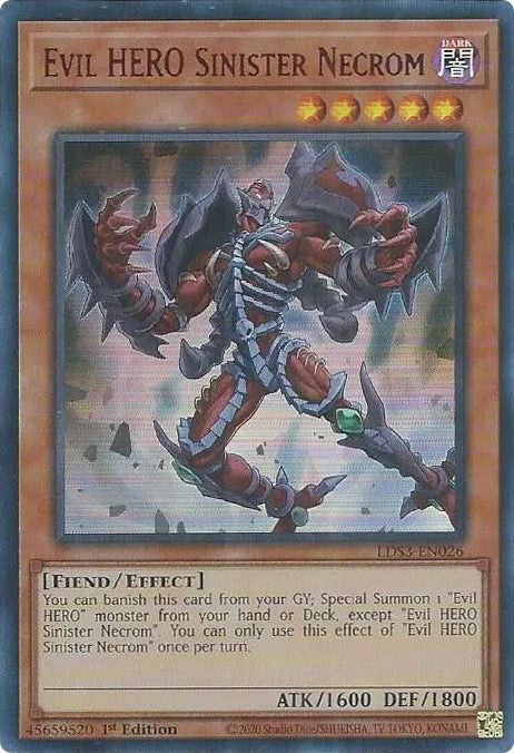 Evil HERO Sinister Necrom (Red) [LDS3-EN026] Ultra Rare | North Game Den