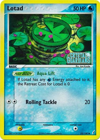 Lotad (55/100) (Stamped) [EX: Crystal Guardians] | North Game Den