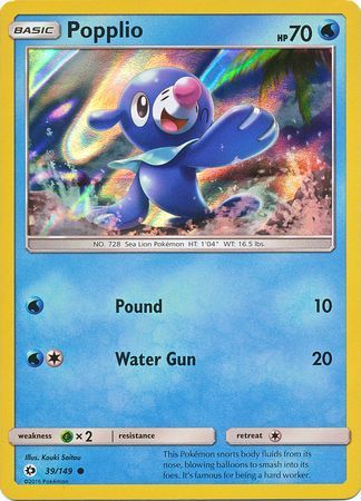 Popplio (39/149) (Water Web Holo) [Sun & Moon: Base Set] | North Game Den