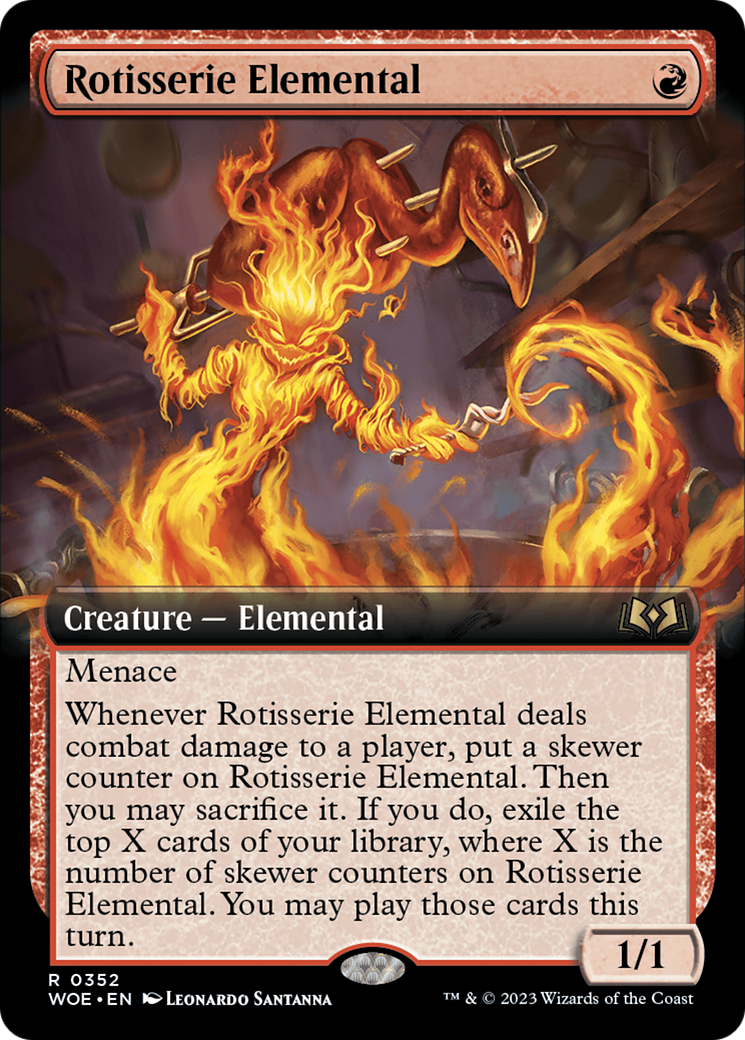 Rotisserie Elemental (Extended Art) [Wilds of Eldraine] | North Game Den