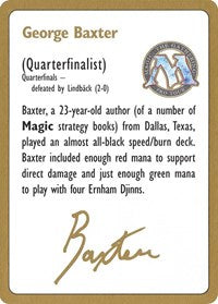 1996 George Baxter Biography Card [World Championship Decks] | North Game Den